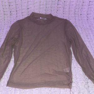 Long sleeve see-through mesh shirt